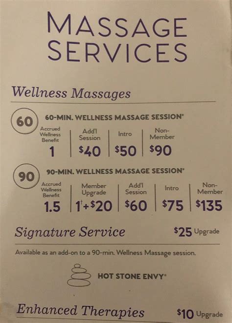 massage envy prices